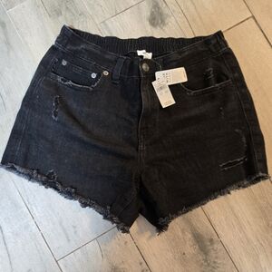 Aerie Black Distressed Jean Shorts NWT Size S
